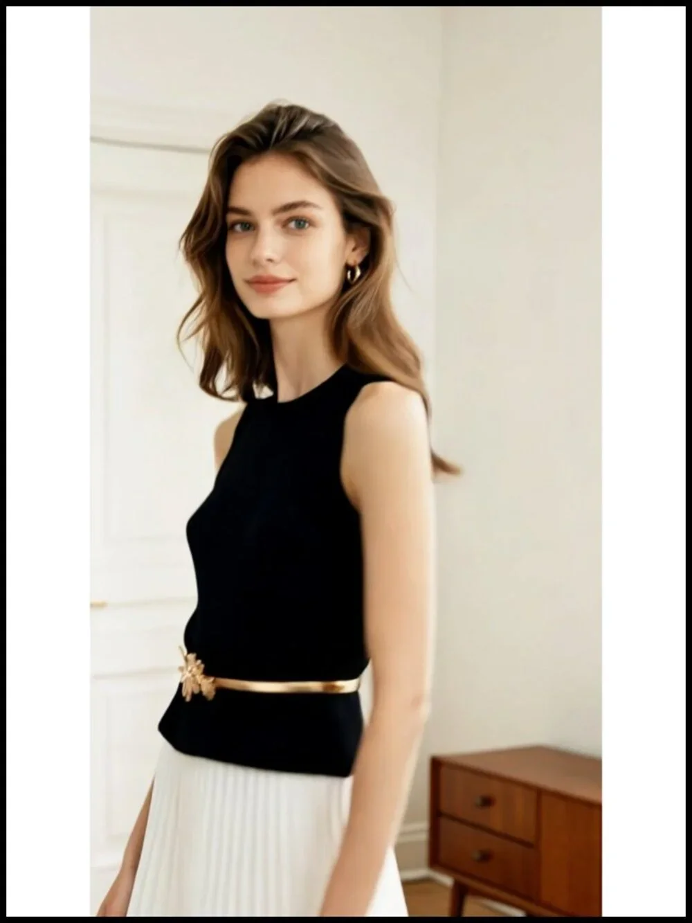 Stretch Skinny Waist Belt Metal Knot Buckle - 28